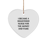 Funny Registered Nurse Heart Ornament Gifts from Friends for Registered Nurses on Christmas - Image 1